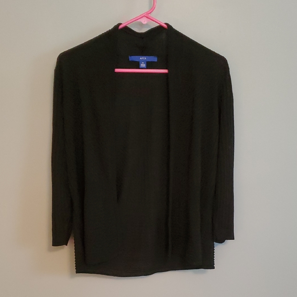Apt 9 Open Front Black Cardigan